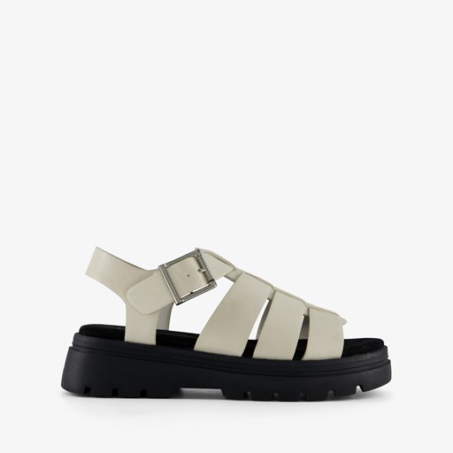 Dames vissers sandalen wit