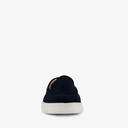 Suede heren instappers donkerblauw