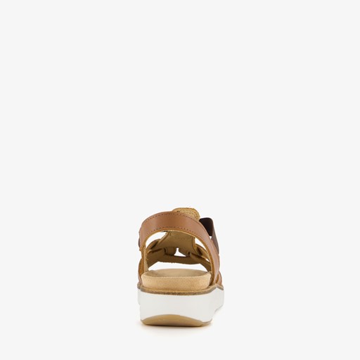 Leren dames sandalen cognac