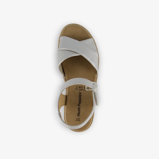 Leren dames sandalen met sleehak