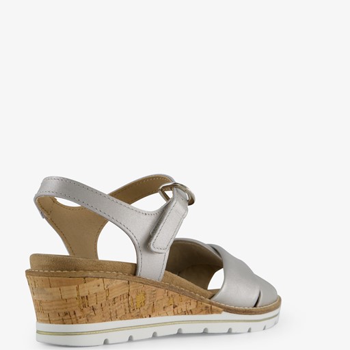 Leren dames sandalen met sleehak