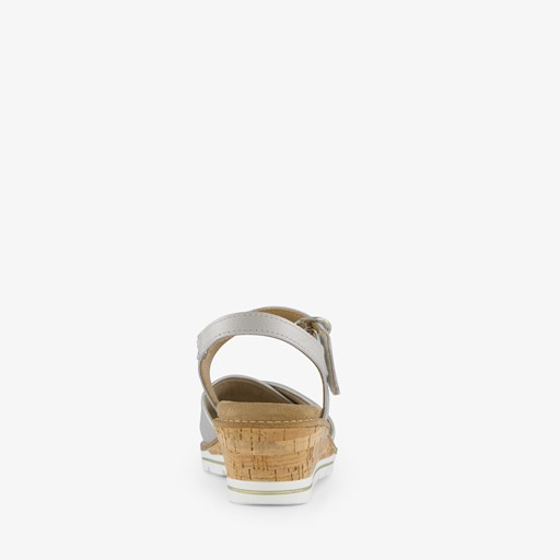 Leren dames sandalen met sleehak
