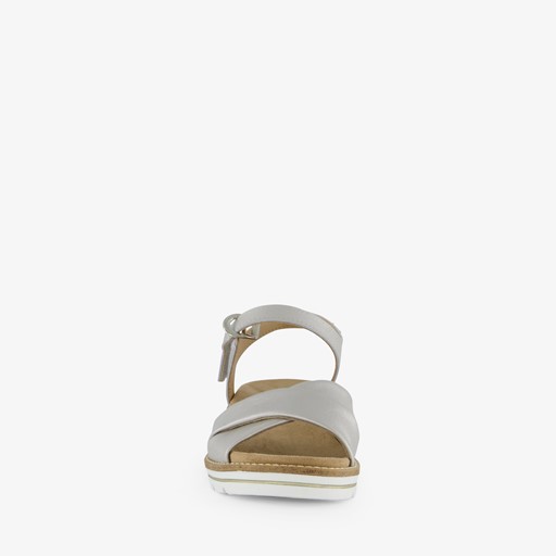 Leren dames sandalen met sleehak
