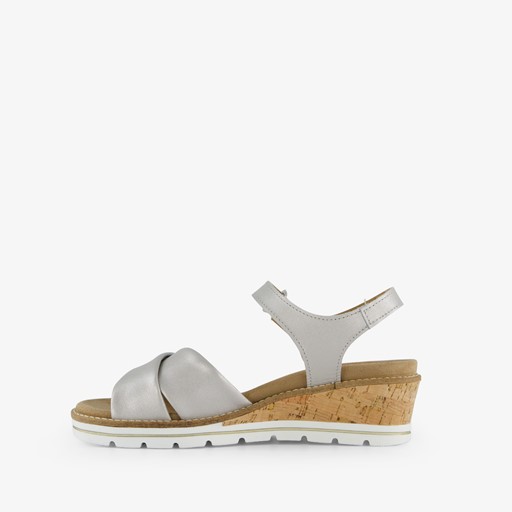 Leren dames sandalen met sleehak