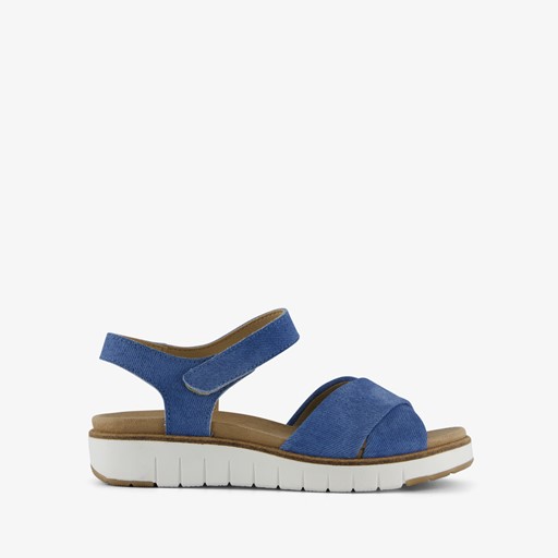 Leren dames sandalen blauw