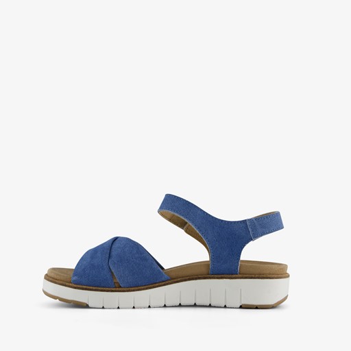 Leren dames sandalen blauw