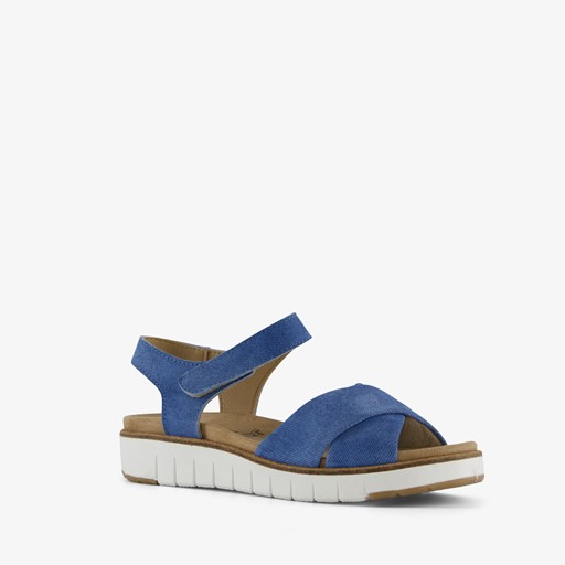 Leren dames sandalen blauw