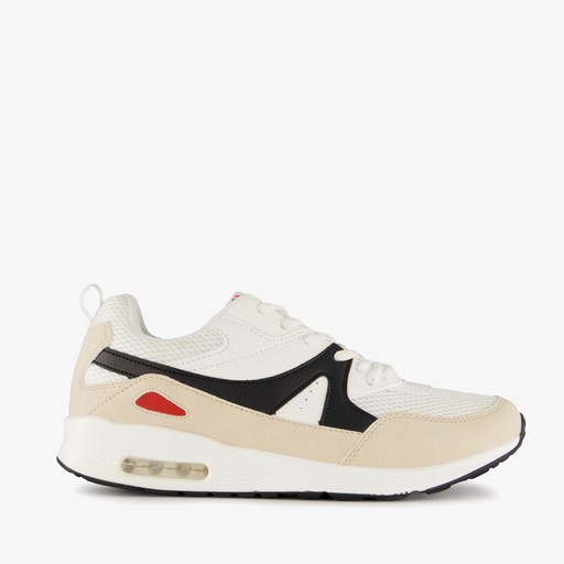 Heren sneakers met airzool beige wit