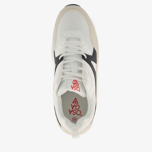 Heren sneakers met airzool beige wit