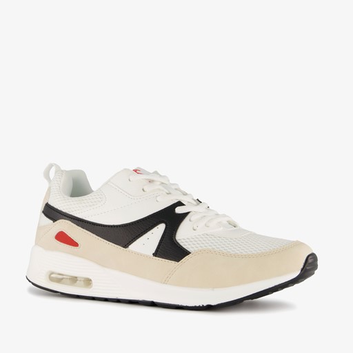Heren sneakers met airzool beige wit