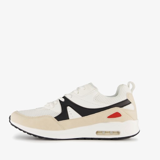 Heren sneakers met airzool beige wit