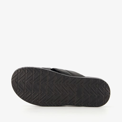 Leren heren slippers zwart