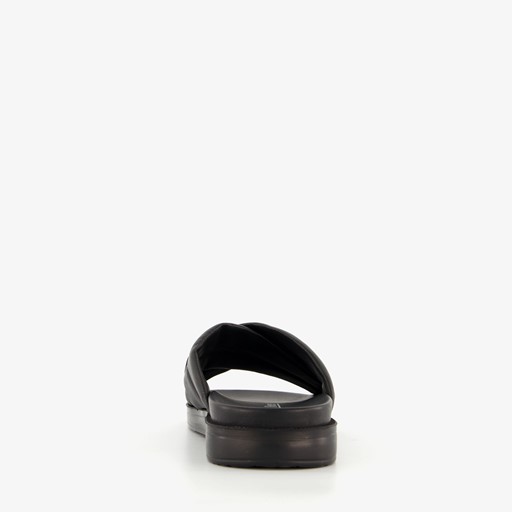 Leren heren slippers zwart