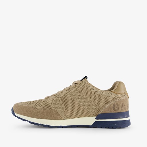 Heren sneakers beige blauw