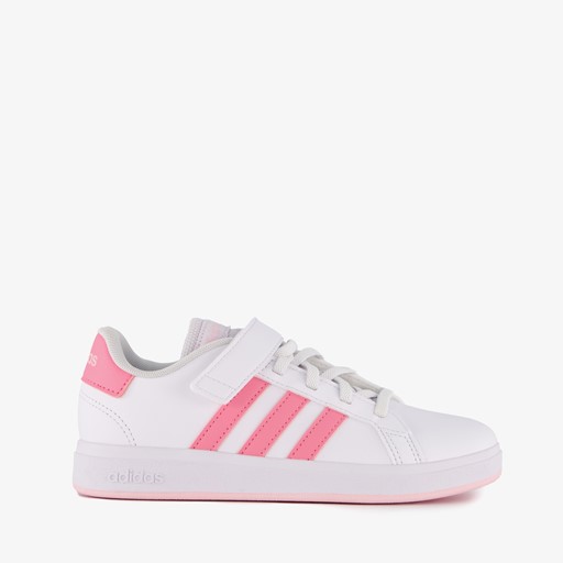 Grand Court 2.0 meisjes sneakers wit roze