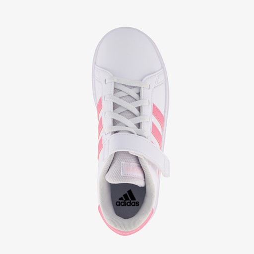 Grand Court 2.0 meisjes sneakers wit roze