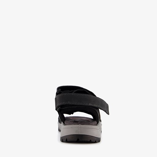 Leren heren sandalen zwart