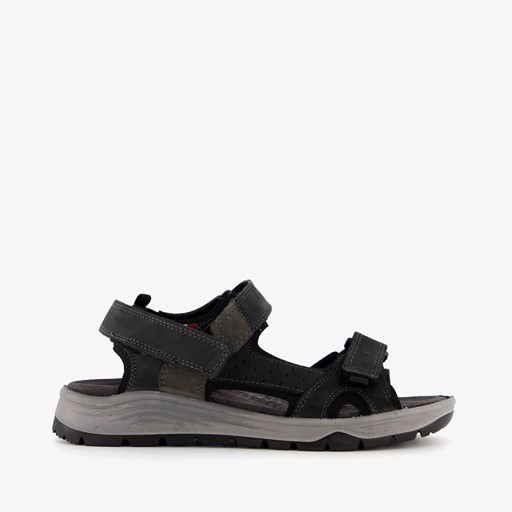 Leren heren sandalen zwart
