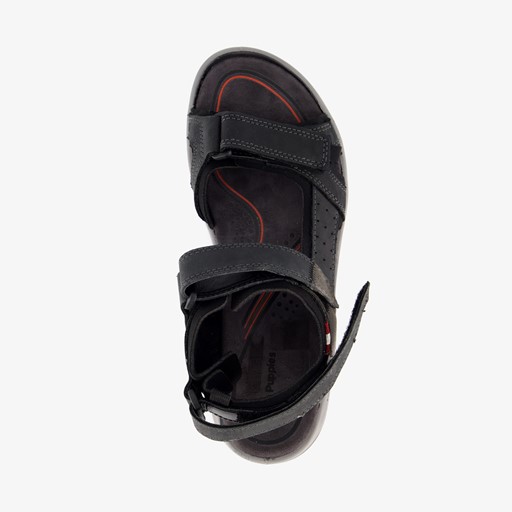 Leren heren sandalen zwart