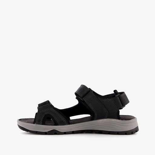 Leren heren sandalen zwart