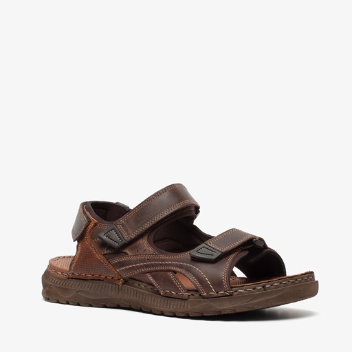 Leren heren sandalen bruin