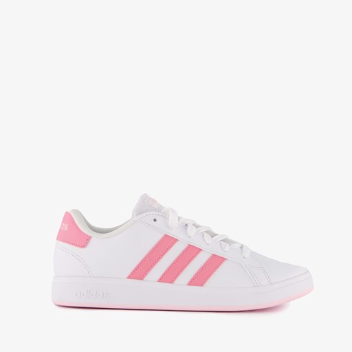 Grand Court 2.0 meisjes sneakers wit roze