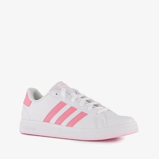 Grand Court 2.0 meisjes sneakers wit roze