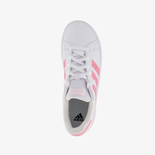 Grand Court 2.0 meisjes sneakers wit roze