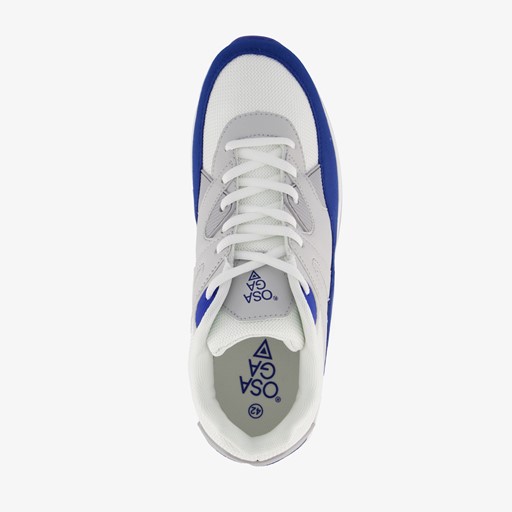 Heren sneakers met airzool blauw wit