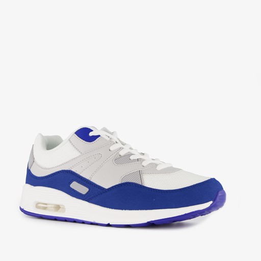 Heren sneakers met airzool blauw wit