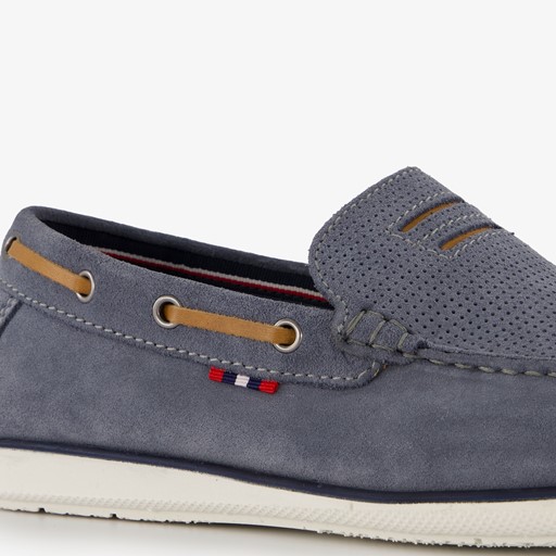 Suede heren instappers lichtblauw