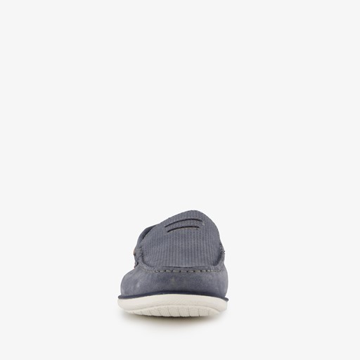 Suede heren instappers lichtblauw
