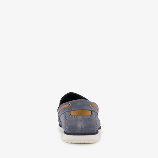 Suede heren instappers lichtblauw