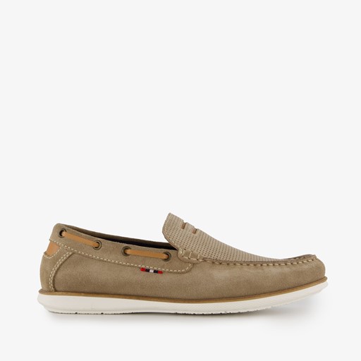 Suede heren instappers beige