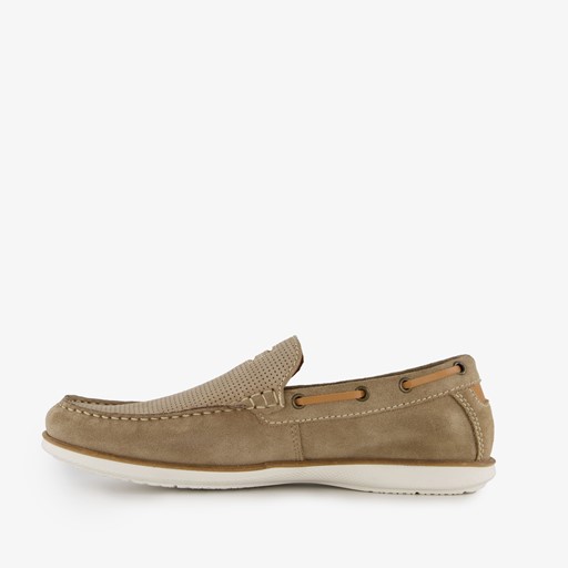 Suede heren instappers beige