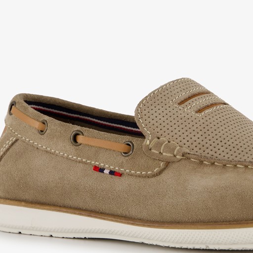 Suede heren instappers beige