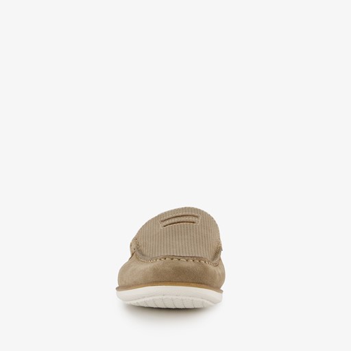 Suede heren instappers beige