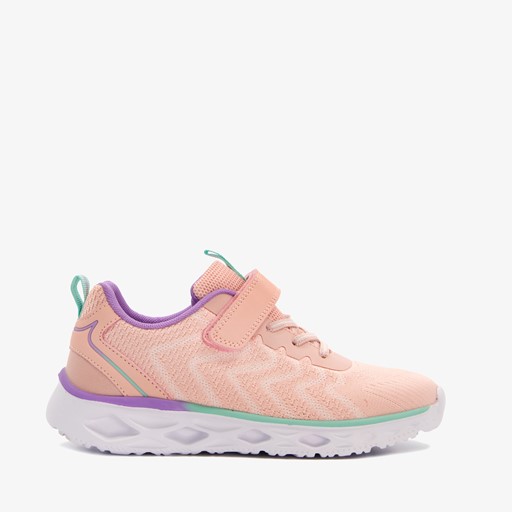 Meisjes sneakers roze met klittenband