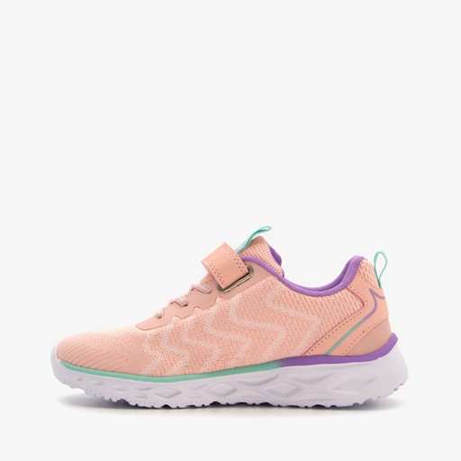 Meisjes sneakers roze met klittenband