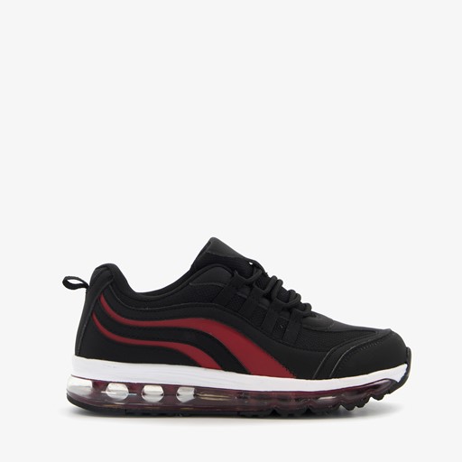 Kinder sneakers met airzool zwart rood