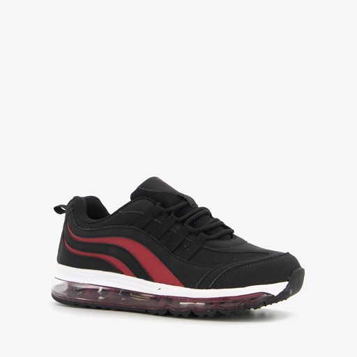 Kinder sneakers met airzool zwart rood