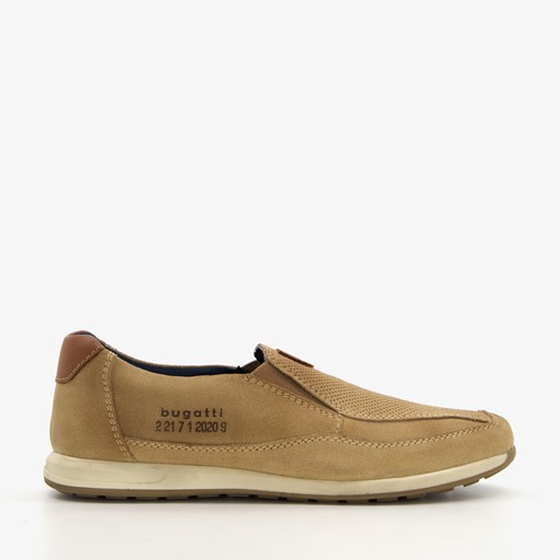 Suede heren instappers beige