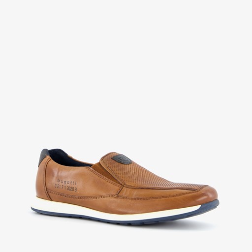 Leren heren instappers cognac