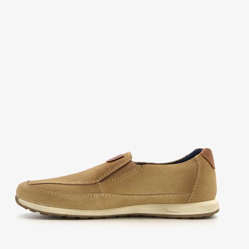 Suede heren instappers beige