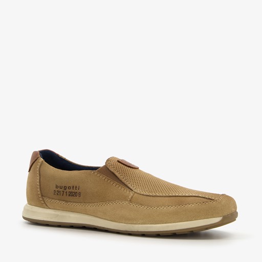 Suede heren instappers beige