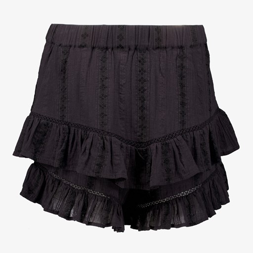 Dames short met broderie zwart