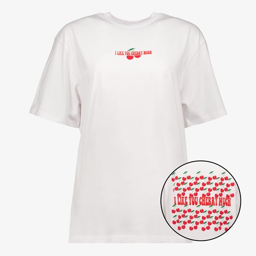 Dames T-shirt wit met backprint