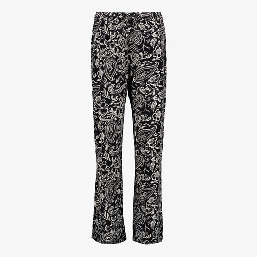 Dames broek met paisley print zwart
