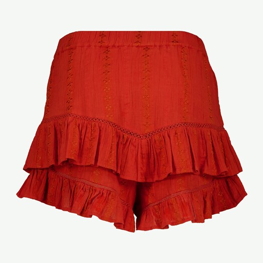 Dames short met broderie oranje