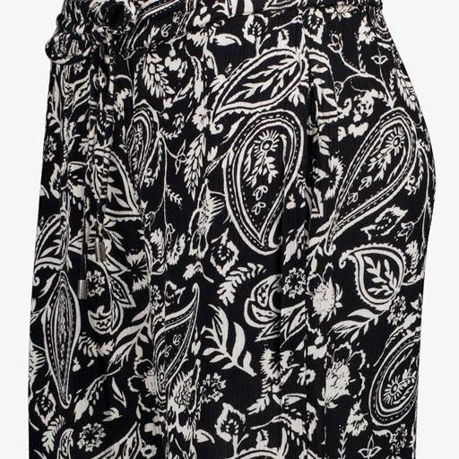 Dames broek met paisley print zwart